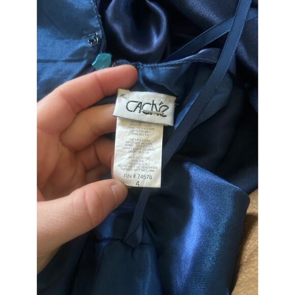Cache Blue Ombre Satin Gown Y2K Vintage sz 4 - Picture 8 of 10